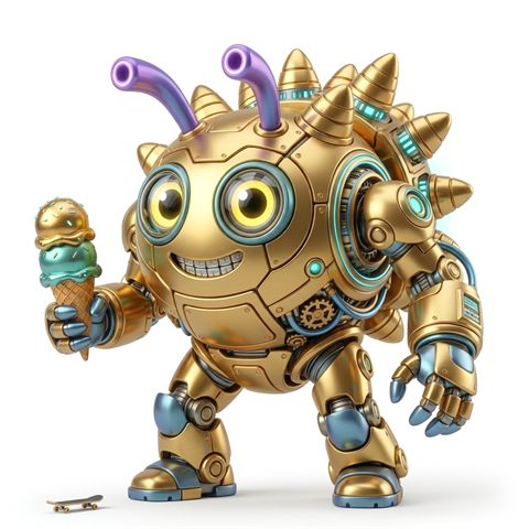 The golden robot again, bigger and spikier